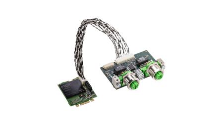 CIFX M3042100BM-RE\F\M12+ML Hilscher 2 Port PCI Express M.2 RJ45 Network Card, 100Mbit/s