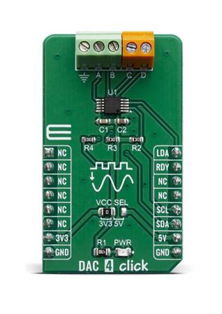 MIKROE-3707 MikroElektronika  DAC 4 click board Development Kit Development Kit