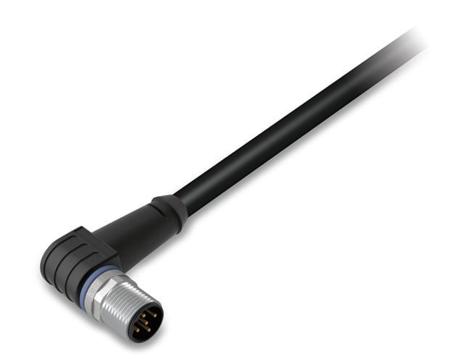 756-5312-050-100 WAGO Right Angle Male 5 way M12 to Unterminated Actuator/Sensor Cable, 10m