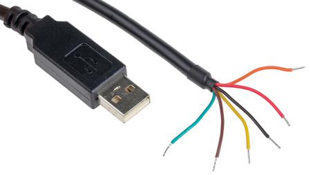 TTL-232R-3V3-WE FTDI Chip , 3.3 V TTL Wire End USB to UART Cable,