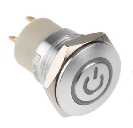 175-9739 Round Button with Power Logo + Yellow LE