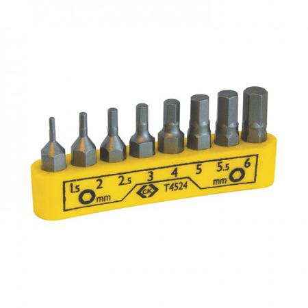 T4524 CK Hexagon Bit Set 8 Pieces, Hexagon