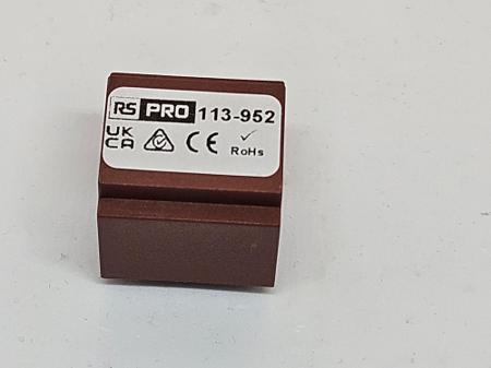 113-952 RS PRO 2x9V ac 1 Output PCB Mount PCB Transformer, 0.5VA, IEC 61558-2-6