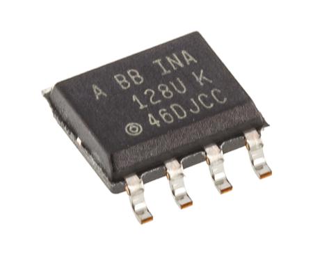 INA128UA  Texas Instruments, Instrumentation Amplifier, 125μV Offset 1.3MHz, 8-Pin SOIC