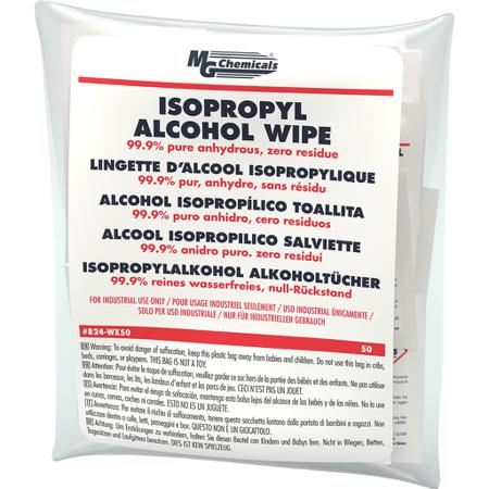 824-WX50 MG Chemicals 824-W Wet Isopropanol Wipes, Pack of 50