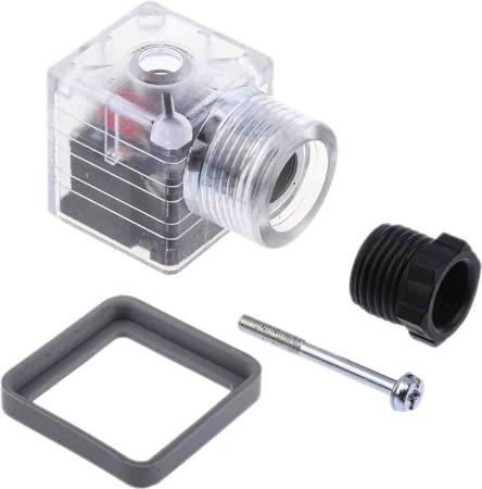 811-8314 RS Pro 3P+E DIN 43650 A Solenoid Valve Connector, Female, Cable Mount, ME-309/SL Series, 10A, 12 V dc