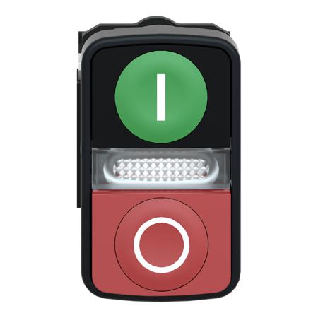 XB5AW73731B5 Schneider Electric Harmony XB5 Illuminated Green, Red Push Button NO/NC Spring Return