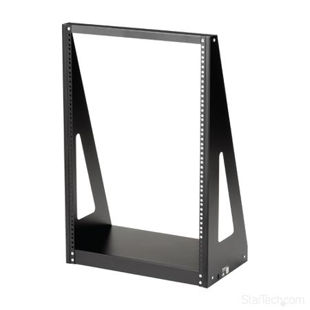 2POSTRACK16 16U Server Rack With Steel 2-Post Frame in Black