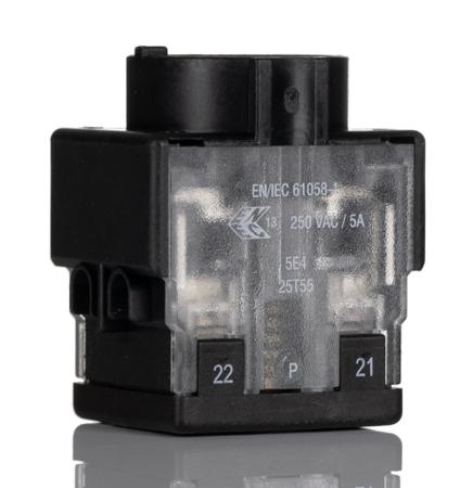 61-8755.11 EAO 61 Series Contact Block for Use with Series 61 Switches, 250V ac/dc, 1CO