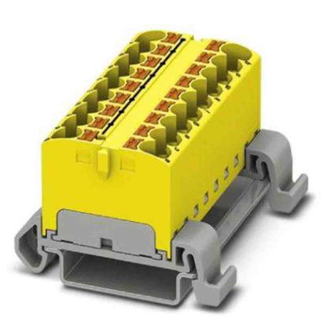 3273708 Phoenix Contact Distribution Block, 18 Way, 0.2 → 6mm², 32A, 800 V, Yellow