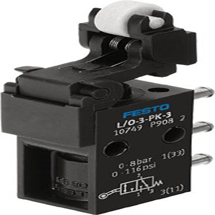 L-O-3-PK-3 Festo Toggle Lever 3/2 Way, Monostable, Open/Closed Pneumatic Control Valve L/O Series, 2.5mm, 10749