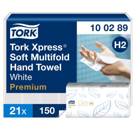 100289 Tork Xpress Soft Multi-fold Hand Towel Premium Zfold Interleaved White Paper Towel