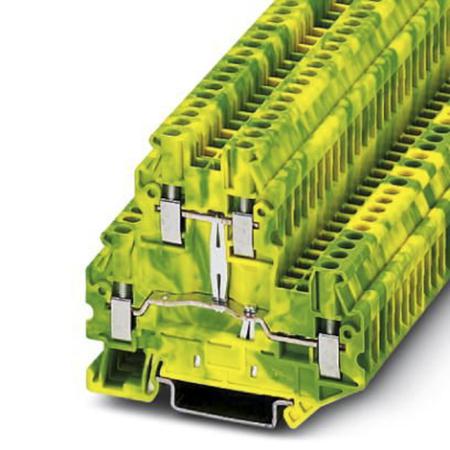 3044665 Phoenix Contact  UTTB 2.5-PE Series Green, Yellow, 2.5mm², Double-Level, Screw Termination, ATEX, IECEx