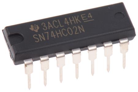 SN74HC02N Texas Instruments , Quad 2-Input NOR Logic Gate, 14-Pin PDIP