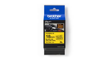 TZEFX641 Brother TZEFX Black on Yellow Label Printer Tape, 8 m Length, 18 mm Width