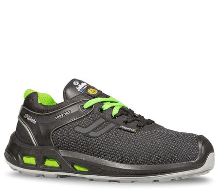 JYJY47438 Jallatte JYJY47 Unisex Black, Green Aluminium Toe Capped Safety Shoes, UK 5, EU 38