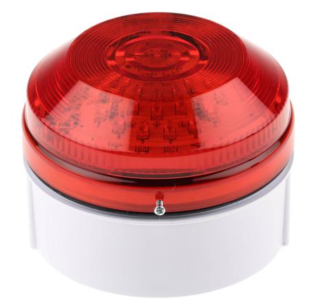 LED195-02WH-02 Moflash LED195 Series Red Flashing Beacon, 20 → 30 V ac/dc, Surface Mount, Wall Mount, LED Bulb, IP65