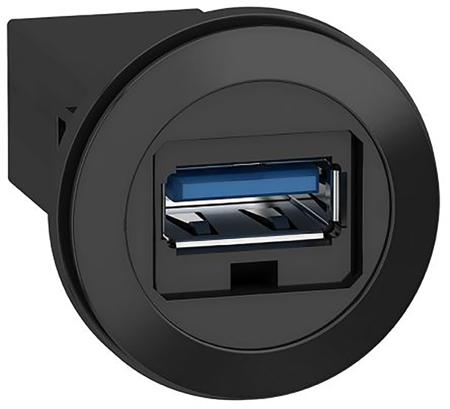 XB5PUSB3 Schneider Electric Straight, Panel Mount, Socket- Single Port Type A 3.0 IP20 USB Connector