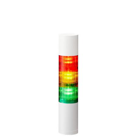 LR5-302WEBW-RYG Patlite LR5 Series Amber, Green, Red Buzzer Signal Tower, 3 Lights, 24 V dc, Direct Mount