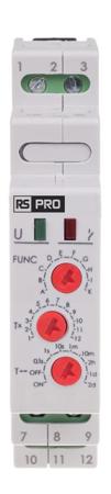 323-893 RS PRO DIN Rail Mount Timer Relay, 264V ac, 1-Contact, 0.1 s → 576h, 10-Function, SPDT