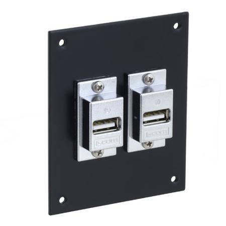USP2ECF-UAASB L-Com 2 Way Female USB Audio & Video Faceplate