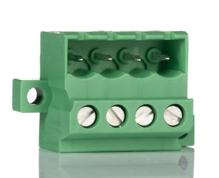 1788554 Phoenix Contact, 5.08mm Pitch, MVSTBU 2.5/4-GB-5.08, 4 Way, , Pluggable Terminal Block, Header, Cable Mount, Screw