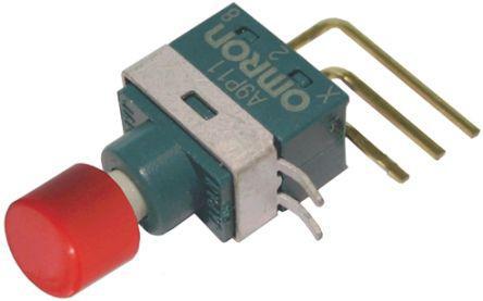 A9P130033 SPDT On-(On) Miniature Push Button Switch, IP64, PCB