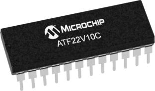 ATF22V10C-10PU Microchip , SPLD Simple Programmable Logic Device ATF22V10C 500 Gates, 10 Macro Cells, 22 I/O, ISP, 5ns