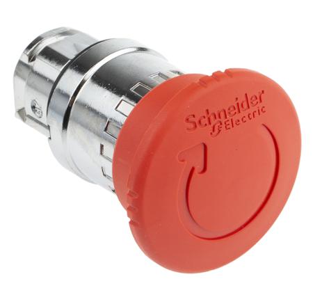 ZB4BS844 Schneider Electric Harmony XB4 Series Twist Release Emergency Stop Push Button, Panel Mount, 22mm Cutout, IP66, IP67,