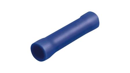 RND-465-00574 RND, RND 465 Butt Splice Splice Connector, Blue, Insulated, Tin 16 → 14 AWG
