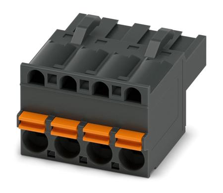 1965830 Phoenix Contact, 5mm Pitch, 5/ 4-ST BK, FKCT 2, 4 Way, Pluggable Terminal Block, Plug, Through Hole,