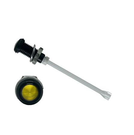 RHD-1390-F9PZY67PR  Bivar, Panel Mount Vertical LED Light Pipe, Yellow Round Lens