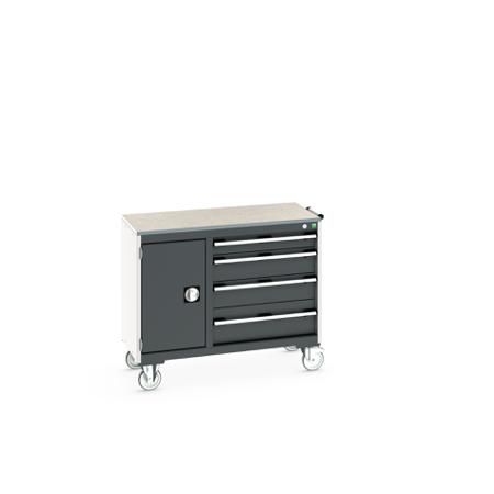 41006011-19V Bott 1 Door, 4 Drawer Steel Floor Standing Cupboard, 1050 x 525 x 890mm