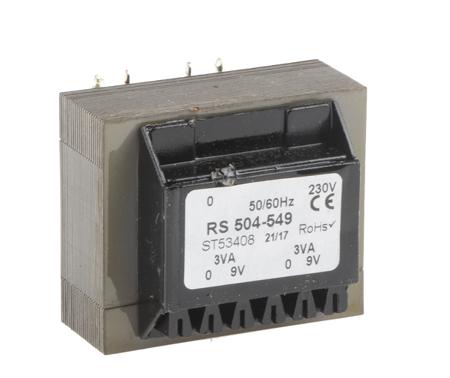 504-549 RS PRO 9V ac 2 Output Through Hole PCB Transformer, 6VA