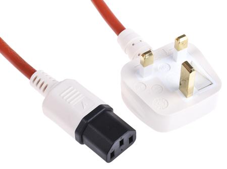 815-846 RS Pro 3m power cord, C13 to UK Plug (BS 1363), 10 A, 250 V