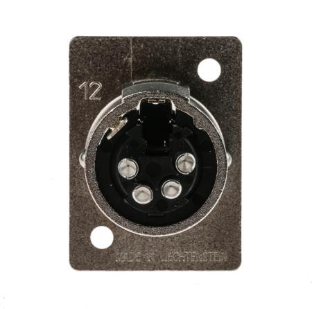 NC4FP-1 Neutrik Panel Mount XLR Connector, Female, 50 V, 4 Way, Silver over Nickel Plating