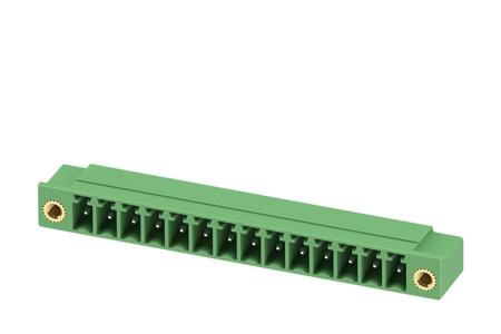 1817929 Phoenix Contact, 3.81mm Pitch, MC 1.5/14-GF-3.81-LR, 14 Way, Right Angle, Pluggable Terminal Block, Header, Through