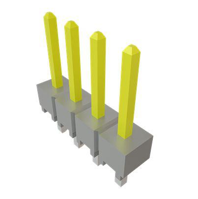 HTSW-104-07-L-S Samtec HTSW Series Vertical Through Hole PCB Header, 4 Contact(s), 2.54mm Pitch, 1 Row(s), Unshrouded