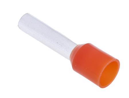 458-730 RS Pro Insulated Crimp Bootlace Ferrule, 12mm Pin Length, 3.2mm Pin Diameter, 4mm² Wire Size, Orange