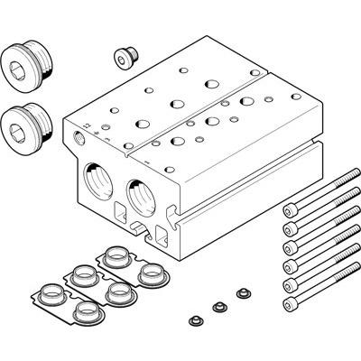 VABM-B10-30E-N34-8-P3 Festo VABM-B10 series 8 station NPT 3/4 Manifold for use with Solenoid And Pneumatic Valve, 8026410