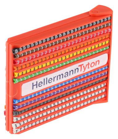 518-06013 HGPC1-3-PVC-Special HellermannTyton Helagrip Slide On Cable Marker Kit, Black, Blue, Brown, Green, Grey, Orange, Red, Violet, White,