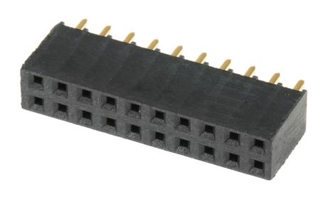 SSQ-110-01-G-D Samtec SSQ Series 2.54mm Pitch 20 Way 2 Row Straight PCB Socket, Through Hole, Solder Termination