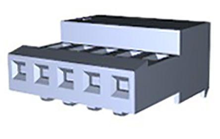3-640442-5 TE Connectivity MTA-100, 2.54mm Pitch, 5 Way, 1 Row Female Right Angle Connector Housing