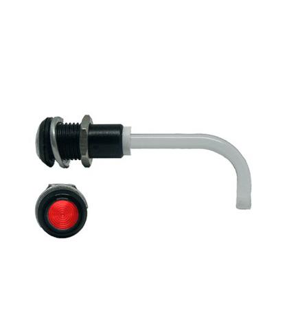 RHD-1100-2500-F9PZR67PR  Bivar, Panel Mount Right Angle LED Light Pipe, Red Round Lens