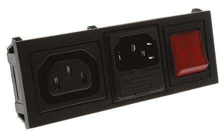 BZH11/Z0000/11 Bulgin C13, C14 Snap-In IEC Connector Socket, Plug, 10A, 250 V, Fuse Size 5 x 20mm