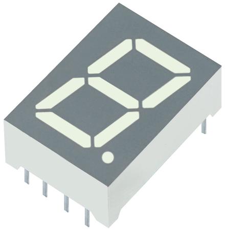SA52-11SURKWA  Kingbright 7-Segment LED Display, CA Red 11 mcd RH DP 13.2mm