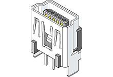 5000750517 Molex Straight, Through Hole, Socket Type Mini B USB Connector