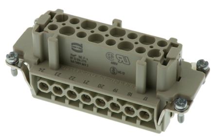 09330162711 HARTING Heavy Duty Power Connector Insert, 16A, Female, Han E Series, 32 Contacts