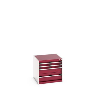 40019015-24V Bott 4 Cabinet, Steel, 600mm x 650mm x 650mm, Red