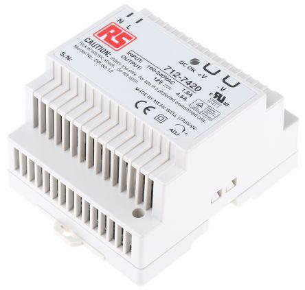 712-7420 54W Switch Mode DIN Rail Panel Mount Power Supply, 12V dc/ 4.5A